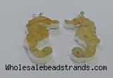 NGP3663 22*58mm - 25*55mm seahorse fossil coral pendants