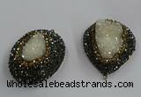 NGP3684 35*45mm freeform plated druzy agate pendants wholesale