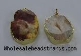 NGP3755 30*40mm - 40*50mm freeform druzy agate pendants