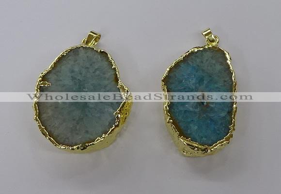 NGP3767 25*35mm - 35*40mm freeform druzy agate pendants