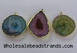 NGP3779 45*50mm - 55*60mm freeform druzy agate pendants