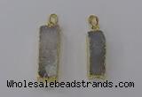 NGP3791 10*30mm - 12*35mm rectangle druzy agate pendants