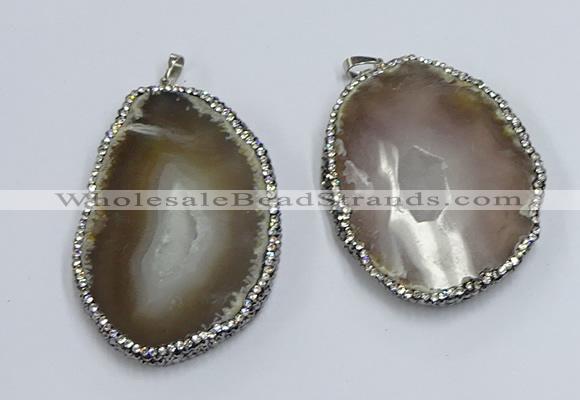 NGP3908 45*60mm - 55*65mm freeform druzy agate pendants wholesale