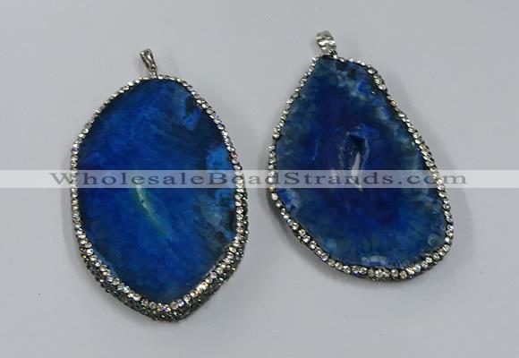 NGP3914 45*60mm - 55*65mm freeform druzy agate pendants wholesale