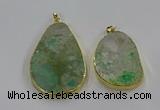 NGP3931 30*45mm - 40*60mm freeform green gemstone pendants