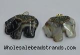 NGP3932 30*45mm - 35*50mm elephant agate pendants wholesale