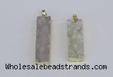 NGP3942 12*50mm - 15*45mm rectangle druzy agate pendants wholesale