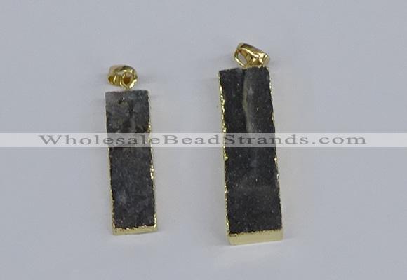 NGP3949 10*25mm - 12*45mm rectangle druzy agate pendants wholesale