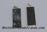 NGP3959 20*50mm - 25*45mm rectangle druzy agate gemstone pendants