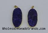 NGP3964 22*45mm - 25*50mm oval druzy agate pendants wholesale