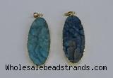 NGP3966 22*45mm - 25*50mm oval druzy agate pendants wholesale