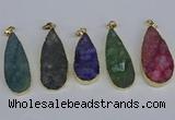 NGP3980 20*40mm - 25*50mm flat teardrop druzy agate pendants