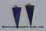 NGP3984 20*48mm - 25*50mm triangle druzy agate pendants wholesale