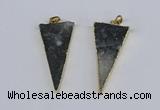 NGP3989 20*48mm - 25*50mm triangle druzy agate pendants wholesale