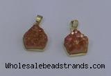 NGP4010 15*16mm freeform druzy quartz gemstone pendants