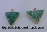 NGP4051 25*30mm – 30*35mm triangle druzy quartz pendants