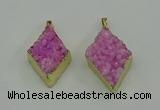 NGP4076 25*35mm - 28*40mm diamond druzy quartz pendants