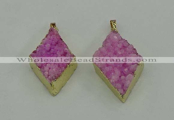 NGP4076 25*35mm - 28*40mm diamond druzy quartz pendants