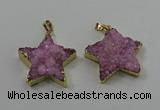 NGP4093 30*32mm - 32*35mm star druzy quartz pendants wholesale