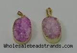 NGP4186 18*25mm - 18*28mm oval druzy quartz pendants wholesale