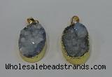 NGP4189 18*25mm - 18*28mm oval druzy quartz pendants wholesale