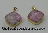 NGP4214 20mm - 22mm diamond druzy quartz pendants wholesale