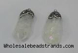 NGP4285 10*30mm - 15*45mmmm nuggets plated quartz pendants