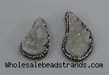 NGP4304 20*40mm - 25*50mm wing-shaped druzy quartz pendants