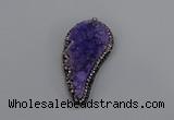 NGP4315 20*40mm - 25*50mm wing-shaped druzy quartz pendants