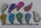 NGP4321 20*40mm - 25*50mm wing-shaped druzy quartz pendants