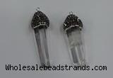 NGP4330 10*35mm - 12*45mm sticks white crystal pendants