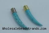 NGP4507 9*50mm - 9*55mm horn blue turquoise pendants wholesale