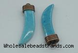 NGP4517 12*50mm - 12*55mm horn blue turquoise pendants wholesale