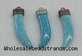 NGP4518 12*50mm - 12*55mm horn blue turquoise pendants wholesale