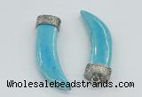 NGP4525 15*55mm - 15*60mm horn blue turquoise pendants wholesale