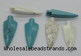 NGP4534 21*52mm - 22*55mm arrowhead turquoise pendants wholesale