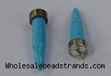 NGP4542 15*52mm bullet-shaped white howlite turquoise pendants