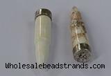 NGP4544 15*62mm bullet-shaped white howlite turquoise pendants