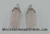 NGP5002 8*30mm sticks rose quartz gemstone pendants wholesale