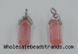 NGP5003 8*30mm sticks cherry quartz gemstone pendants wholesale