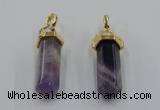 NGP5029 8*30mm sticks amethyst gemstone pendants wholesale