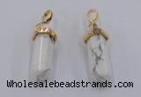 NGP5030 8*30mm sticks white howlite gemstone pendants wholesale