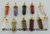 NGP5047 8*30mm sticks mixed gemstone pendants wholesale