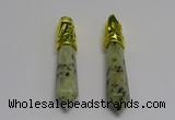 NGP5445 10*65mm sticks kiwi jasper pendants wholesale