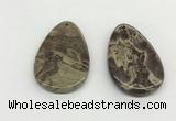 NGP5502 35*55mm flat teardrop rainforest agate pendants wholesale