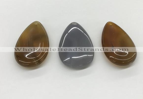 NGP5506 30*50mm flat teardrop agate gemstone pendants