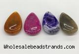 NGP5517 30*50mm flat teardrop agate gemstone pendants