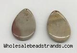 NGP5520 35*50mm flat teardrop ocean jasper pendants wholesale