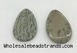 NGP5524 30*50mm - 35*55mm flat teardrop jasper pendants