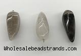 NGP5542 14*40mm - 23*58mm teardrop smoky quartz pendants